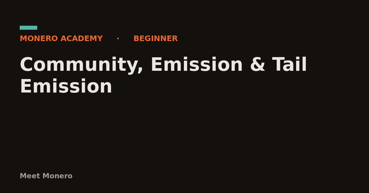Community, Emission & Tail Emission
